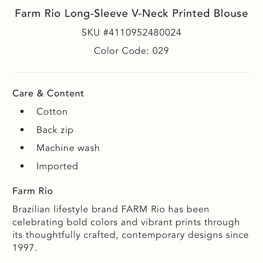 Farm Rio blouse 
Small - Picture 2 of 5